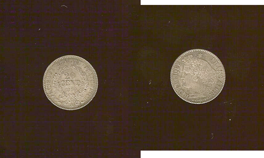 20 centimes Ceres 1850A AU/Unc
